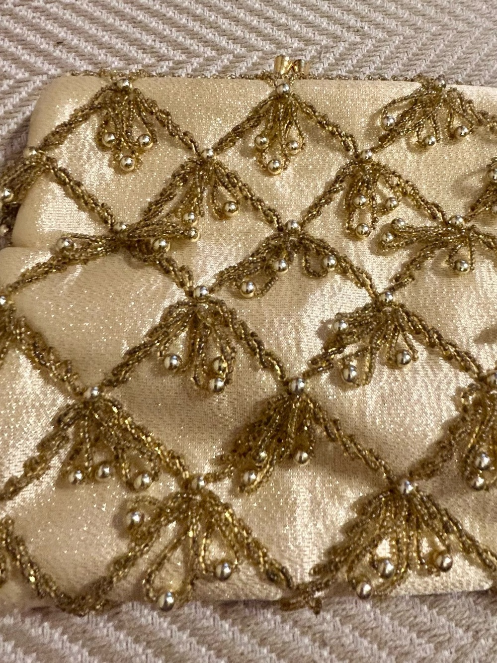 Luxury Gold Beaded Evening Clutch